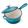 Onader Enameled Cast Iron Sauce Pan, 2QT Saucepan with Lid,