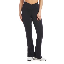 Danskin -Women's Side Slit Flare -Yoga -Pant, Black Salt, Small