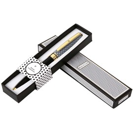 La carterie 76000826 Ballpoint Pen Set Black & Gold with Message on Clip M