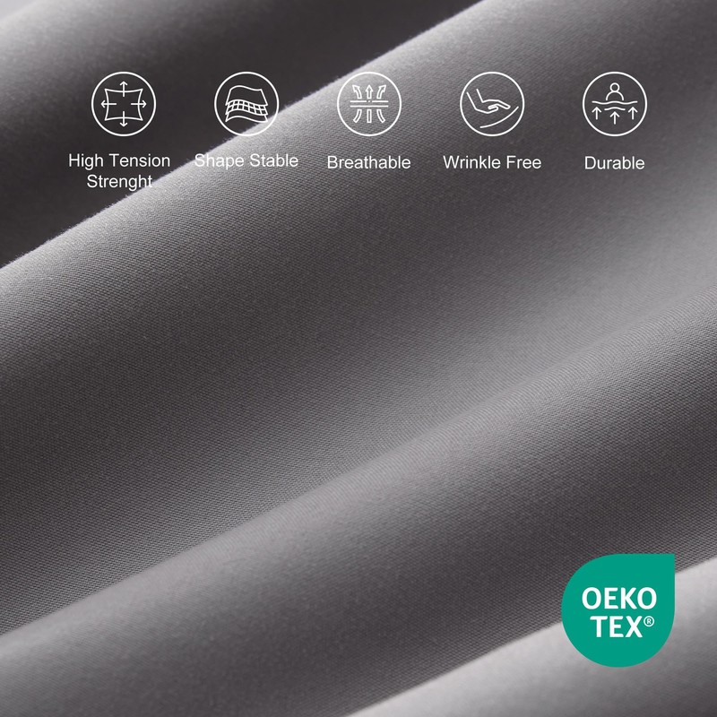 Sonive King Size Fitted Sheets, Light Grey - 30 cm