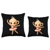 Kawaii Chibi Ballerina Cappuccina Funny Italian Brainrot Throw Pillow