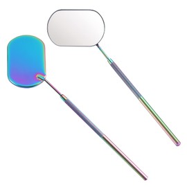 Miuffue Butterfly Lash Mirror, Cute Lash Mirror for Eyelash Extensions, Stainless Steel Detachable Eyelash Mirror Makeup Mirror for Lash Extension Supplies, Rainbow Color