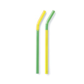 Amabro Two Tone Glass Straws Amabro TWO TONE GLASS STRAW 1712 Yellow x Green