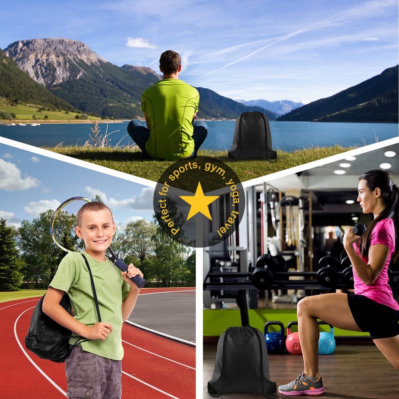KUUQA 2 Pcs Drawstring Backpack Bags Sports Cinch Sack String