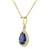 Old English Jewellers 9ct Yellow Gold Sapphire Teardrop Pendant Necklace