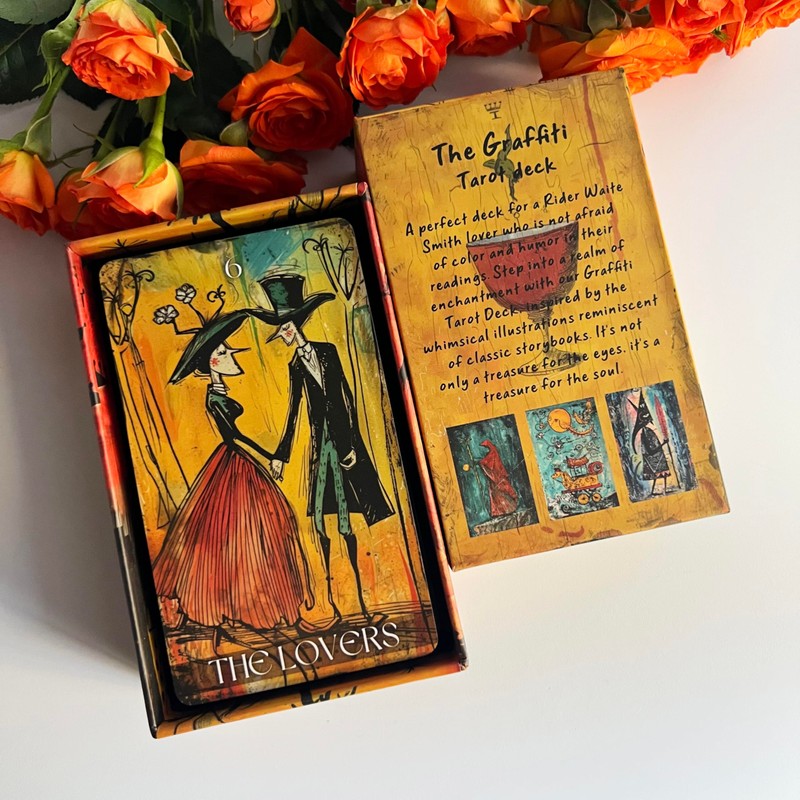 Qymagicz Graffiti Tarot Deck, Unique Tarot Cards for Beginners, Fortune