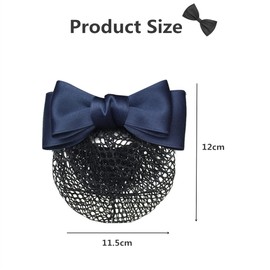 2PCS Bowknot Hair Clip Hairnet Hairnets for Bun Bowknot Hair Clip Hair Nets for Women Bun Net for Nurse Bank Worker Air Hostess Professional Hair Bun Cover
