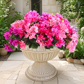 Lcuasc 6pcs Outdoor Faux Artificial Bougainvillea Flowers Realistic UV Resistant Flower for Outside Home Garden Planters Pots Front Porch Window Box Hanging Basket Decoration