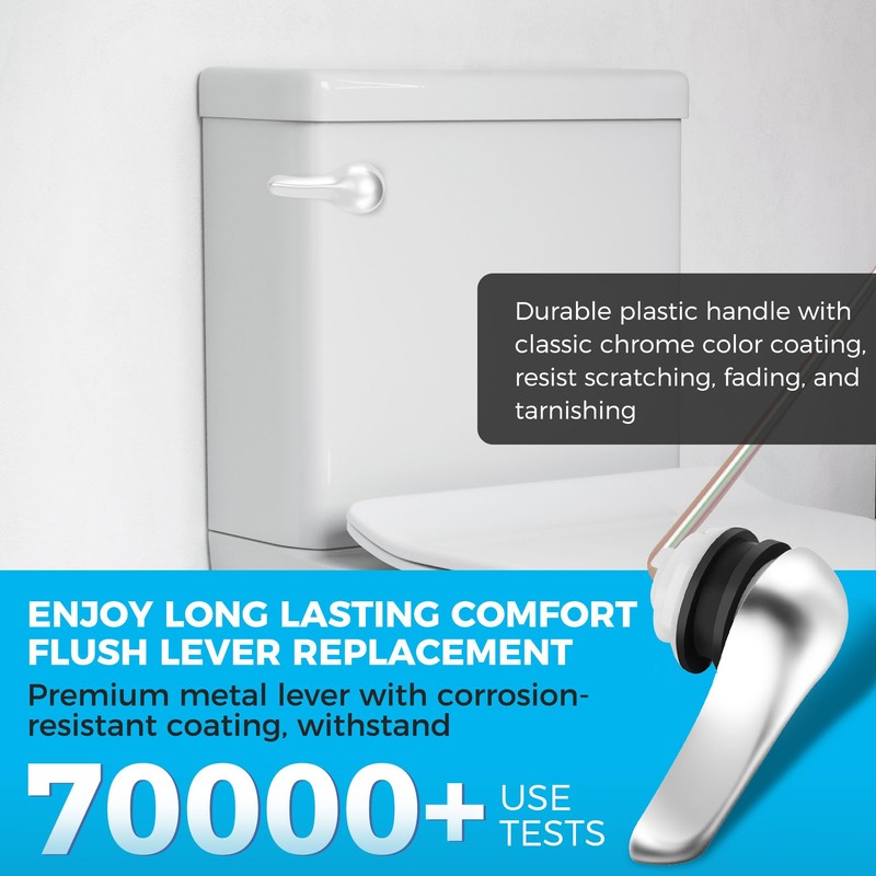 Yupjlia 2 Pack Toilet Handle Replacement Kit, Universal Front Mount
