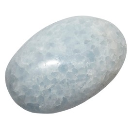 KYEYGWO Polished Blue Celestite Crystal Healing Crystal Palm Stones, Irregular Tumbled Worry Stones for Meditation Treatment Chakra Balancing