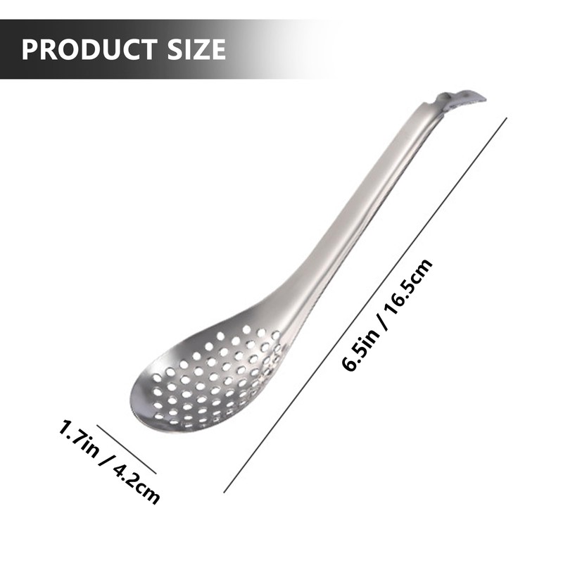 3Pcs Metal Small Slotted Spoon Durable Steel Caviar Strainer Spoons