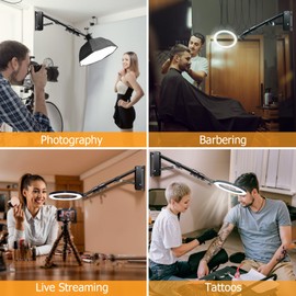 MACTREM Ring Light Wall Mount,44’’/110cm Wall Mounting Triangle Boom Arm for Strobe Light, Photography, Softbox, Reflector,Umbrella,Studio Video Light, Support 180°Rotation