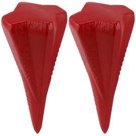 ZEONHAK 2 PCS 4lbs Diamond Wood Splitting Wedge, 4-Direction Steel Splitting Wedge, 4 Way Wood Splitter Wedge for Wood Splitting, Red