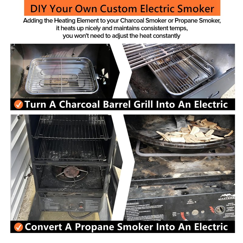 1650W Electric Smoker Heating Element Adjustable Thermostat Controller