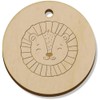 Azeeda 11 x 34mm 'Lion's Head' Wooden Pendants/Charms (PN00069669)