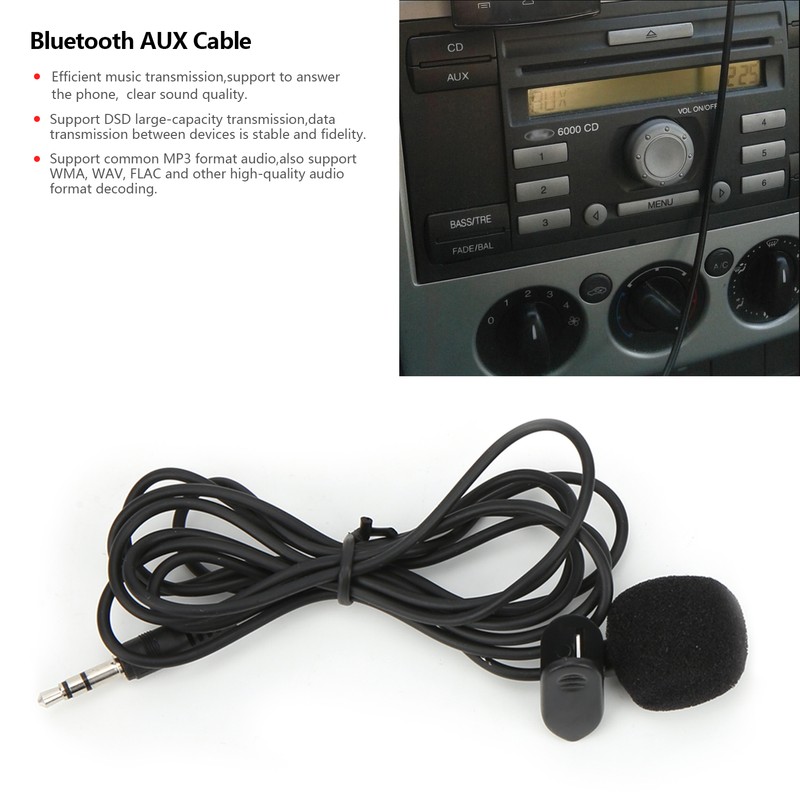 Bluetooth 5.0 AUX Cable Music Adapter Handsfree with Microphone Replacement