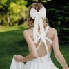 Bridal Hair Bow Veil Bridal Bows Veil White Pearl Wedding
