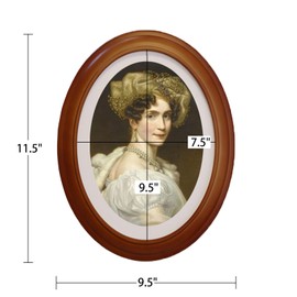 GRRONZEE 2 Pack Brown Oval Picture Frames 8 by 10 Oval Photo Frames, 8x10 Wall Mounting for Home Decor, Photo Gallery