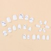 IMSOHOT Press on Nails Short Square Fake Nails White Glossy