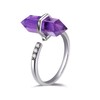 Natural Amethyst Ring, Hexagonal Amethyst Crystal Ring for Women, Adjustable