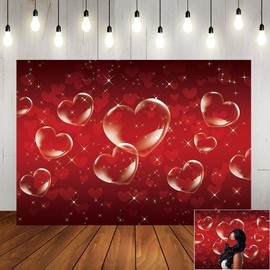 YQ Red Love Heart Glitter Bokeh Backdrops Early 2000s Photography Backdrop Red Birthday Party Decorations Banner Newborn Kids Adult Portrait 2000’s Photoshoot Photo Booth Background Props 7x5ft