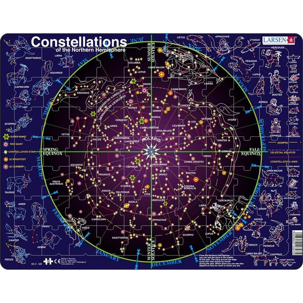 Larsen Puzzles Constellation 70 Piece Children's Educational Jigsaw Puzzle