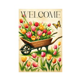 BlissYard Welcome Wildflower Garden Flag Spring Summer Floral Yard Flag for Outside Farmhouse Garden Decor Seasonal Welcome Sign Porch Decorations 12x18 Inch