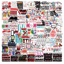 120pcs Phlebotomy Stickers Pack, Cartoon Cute Vinyl Waterproof Decals for Water Bottle,Laptop,Phone,Skateboard,Scrapbooking,Bumper for Kids Teens Adults Fans for Party Supply