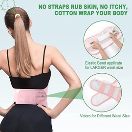 Castor Oil Pack Wrap Set, Castor Oil Pack, Reusable, Washable, Relieves Pain, Adjustable Castor Oil Compress Pack for Waist and Neck, Pink
