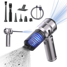 Irosiy Powerful Cordless Car Vacuum Cleaner - 15000PA Strong Suction, Portable Handheld Auto Vacuum with HEPA Filter, 6000mAh Battery, 3 Speeds for Home and Vehicle Cleaning (Grey)