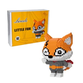 Larcele 1384 Pieces Micro Building Blocks Toy Kit, Mini Bricks Building Blocks Set KLJM-07 Reusable (Small Fox)