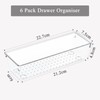 6 Pack Drawer Organiser, Versatile Clear Drawer Storage Trays with