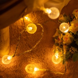 SWEET SHINE 35 Count Bubble Globe String Lights with Battery Powered, 17.5 Feet 8 Modes Decorative String Light (Bubble Globe)