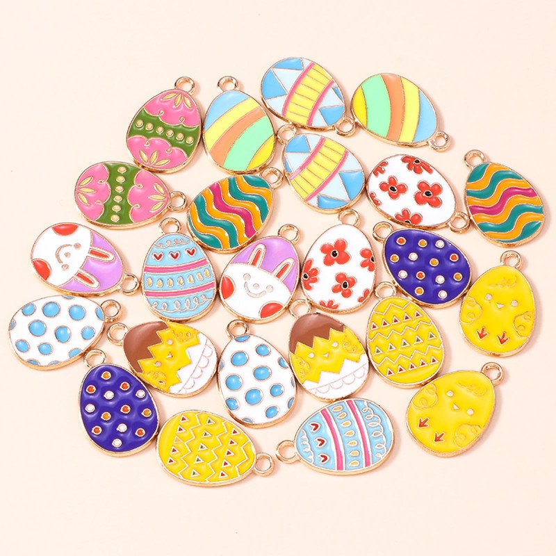 Acuiwer 66 PCS Easter Charms for Jewelry Making Alloy Assorted