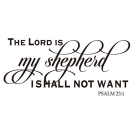 The Lord is My Shepherd ISHALL NOT Want - Psalm 23:1 -Carved Letters Christian Quotes Wall Decal Religious Motto Bible Verse Art Letters Home Décor