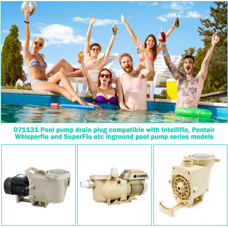 Pool Pump Drain Plugs 071131-192115 with O-Ring Replacement for Pentair