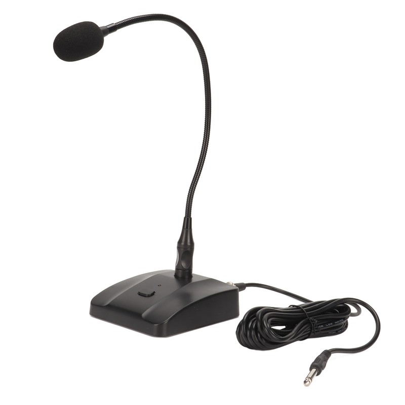 Gooseneck Condenser Microphone Professional 6.35mm Desktop Wired Microphone for Broadcasting