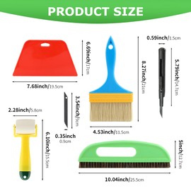 LOQJSS Wallpaper Smoothing Tool Kit,15 Pcs Smoother Tools Set,Wallpaper Smoothing Brush,Wallpaper Squeegee Seam Roller,Wallpaper Tools for Applying Peel and Stick Wallpaper