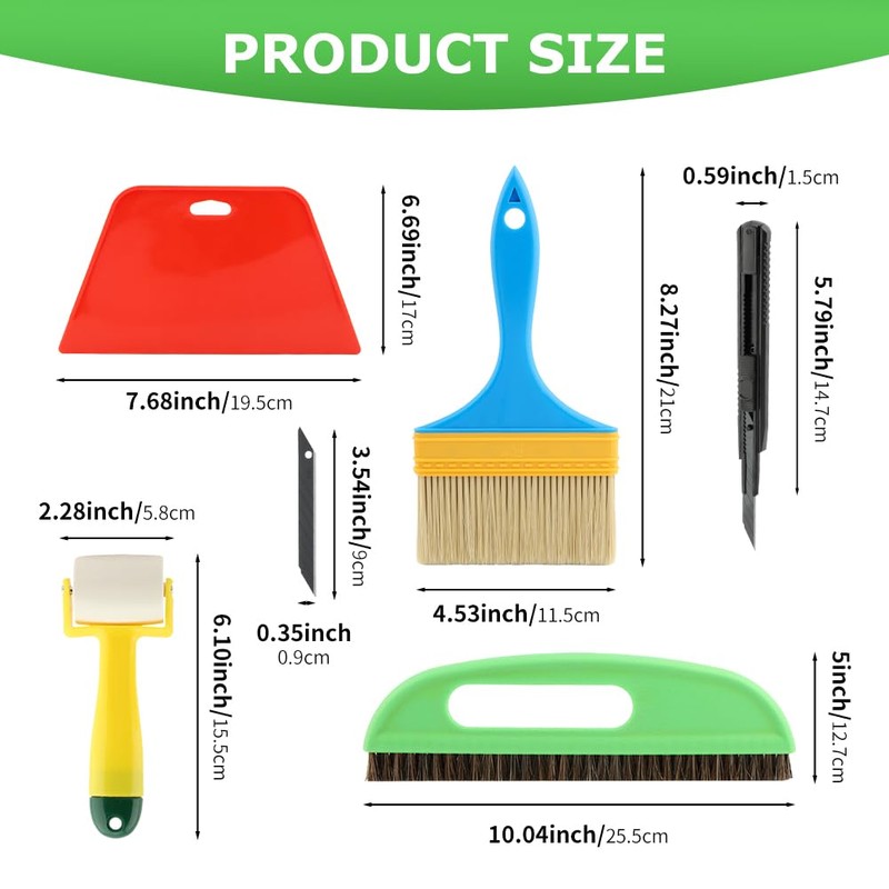 LOQJSS Wallpaper Smoothing Tool Kit,15 Pcs Smoother Tools Set,Wallpaper Smoothing