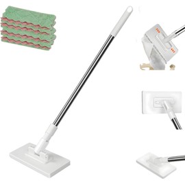 Caividom Automatic Mop, Cleaning Mop, Wet & Dry Mop, Gospel for Lazy People, One-Touch, 360° Rotation, Suitable for Veranda/Entryway/Floor, Cleaning Tool