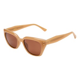 I-SEA Nova Unisex Sunglasses, Polarized Scratch Resistant Lenses, Made with Recycled Materials (Vanilla/Brown)