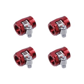 LC LICTOP 6AN Hose Finisher with Clamp, AN6 Aluminum Hex Hose End Fitting for Fuel Line, Oil Water Pipe, Stainless Braided & Rubber Hoses, Screw Band Clamp Adapter, 4Pcs Black