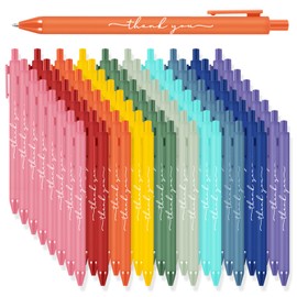 Dispowreath 100 Pcs Thank You Pens Bulk Employee Appreciation Ballpoint Pens Multicolor Thank You Gift for Men Women Holiday Appreciation Gifts for Teacher Coworker Nurse Team Office Party Favors