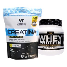 Pack Whey Protein 600g Y Creatina Premium 300g Nt Nutrition. Sabor Vainilla