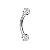 PIERCINGLINE Titanium Banana | 2 Epoxy Ring Balls | Curved