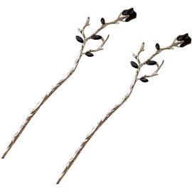 Lurrose 2 Pieces Metal Hair Stick Vintage Flower Hair Sticks Chinese Hair Sticks Hair Pin Retro Hair Stick Hair Accessories Headpiece for Girls Women DIY Hair Accessories Gift