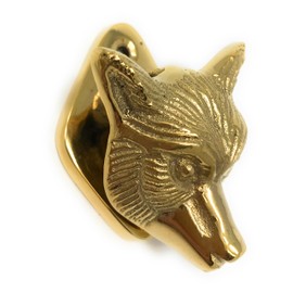 Madison Bay Company Fox Head Mini Door Knocker Textured Brass, 2.5 Inches Tall