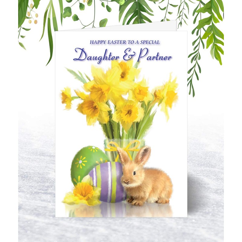 Daughter & Partner Easter Card - Medium Sized Card (A5