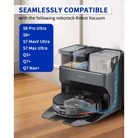 Reusable Dust Bags for Roborock S8 Pro Ultra, S8+, S7 MaxV Ultra/Max Ultra, Q5+, Q7+, Q5 Pro+, Q8 Max+ Robot Vacuum & Auto-Empty Dock Pure, 2.5L Reusable Vacuum Bags Replacement Parts, 3 Pack