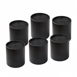 Ymeibe Bed Risers 4 Inch Heavy Duty Bed Furniture Risers with Non-Slip Pad Supports Up to 4,000 Lbs, Round for Sofas, Couch, Desk or Chair (Set of 6 Black)